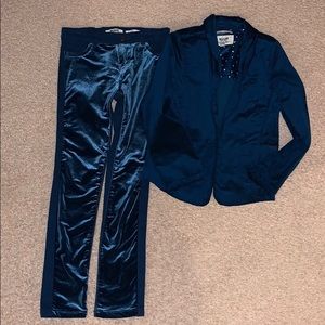 RUUM- 2 pc set Blue velour look